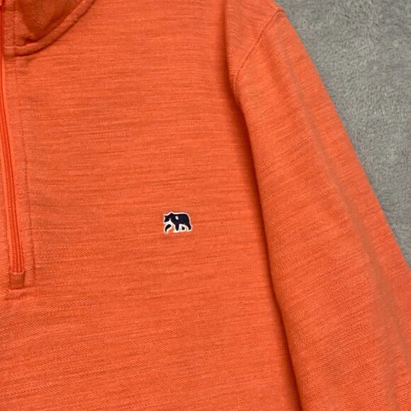 The Normal Brand Shirt Mens Medium Orange Quarter Zip Mock Neck Cotton Active - Picture 2 of 9